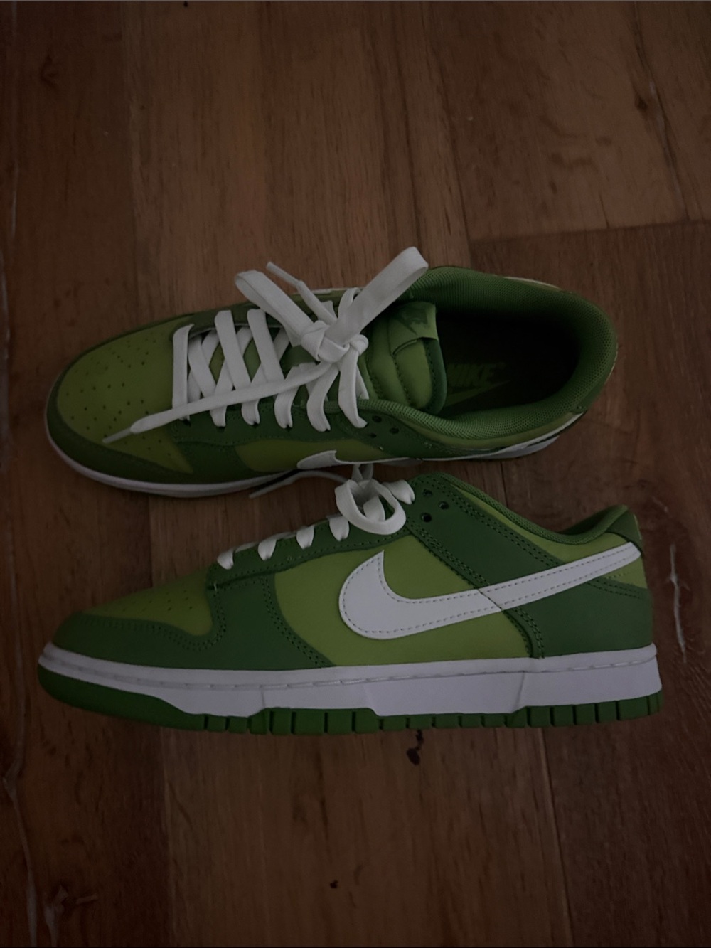 Nike chlorophyll women’s size 8 1/2 Green and White dunk low Sneakers